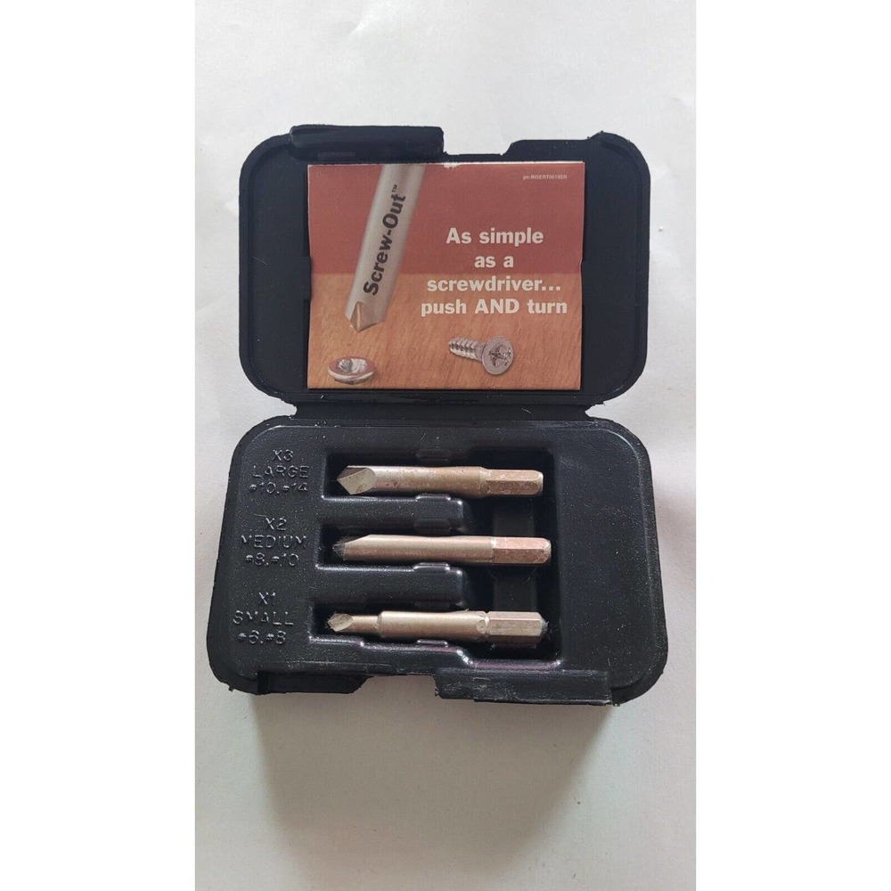 Vintage Craftsman 3pc Screw-Out Screw Extractor‎ Set 52154 Made in USA